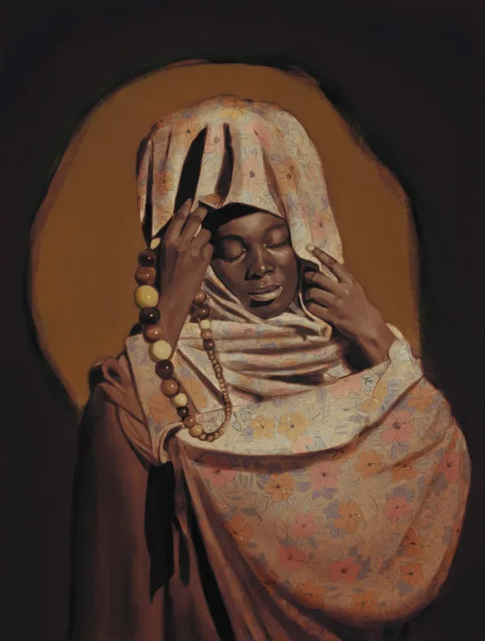 acbarth // 0009 // woman with drapery and a necklace