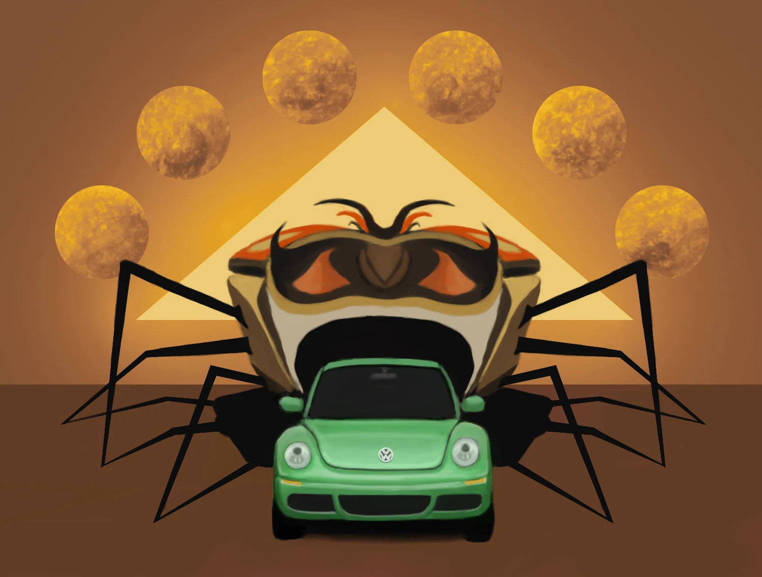 acbarth // 0019 // a ladybug larvae eating a vw beetle