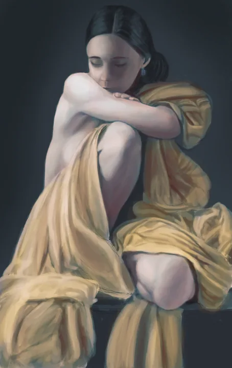 acbarth // 0034 // woman with golden fabric